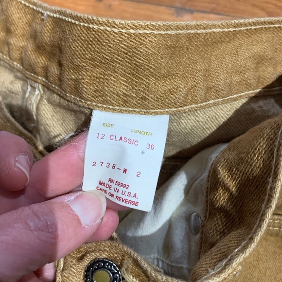 90’s Bonjour high waist tapered Leg Tan jeans Made in USA vintage 12 (runs small - Picture 5 of 10